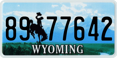 WY license plate 8977642