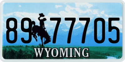 WY license plate 8977705