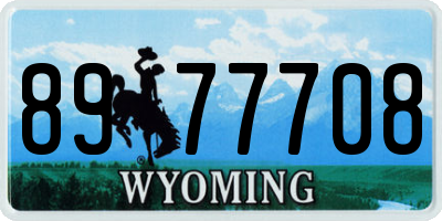 WY license plate 8977708