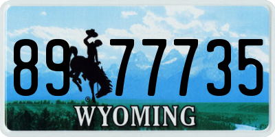 WY license plate 8977735
