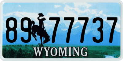 WY license plate 8977737