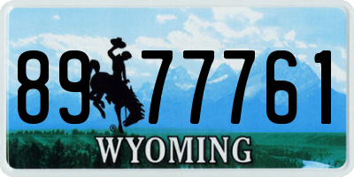 WY license plate 8977761