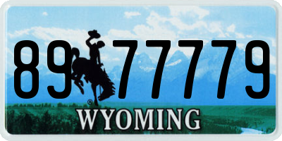 WY license plate 8977779
