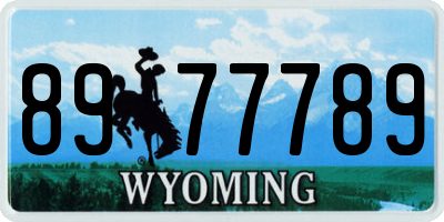 WY license plate 8977789