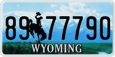 WY license plate 8977790
