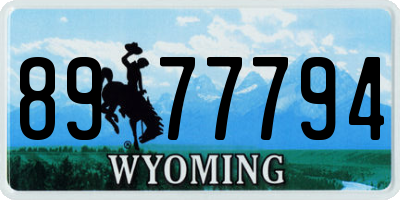 WY license plate 8977794