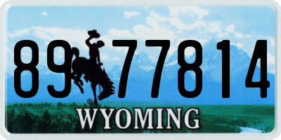 WY license plate 8977814