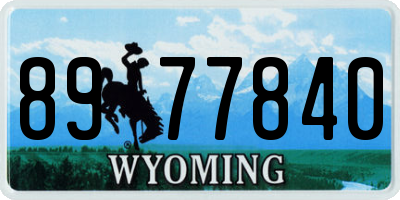 WY license plate 8977840