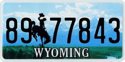 WY license plate 8977843