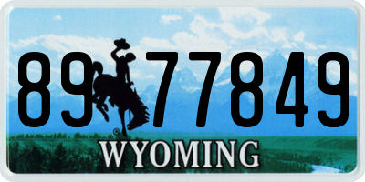 WY license plate 8977849