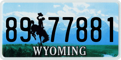WY license plate 8977881