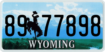 WY license plate 8977898