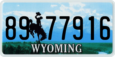 WY license plate 8977916