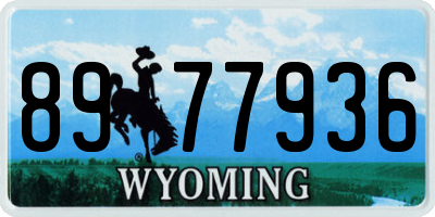 WY license plate 8977936