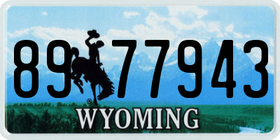 WY license plate 8977943