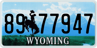 WY license plate 8977947
