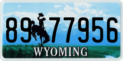WY license plate 8977956