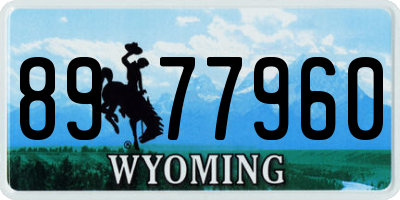 WY license plate 8977960