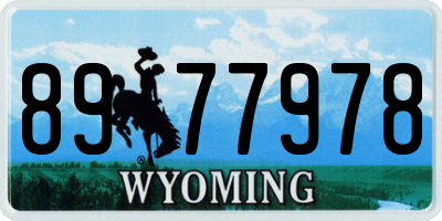 WY license plate 8977978