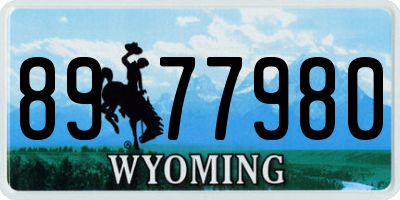 WY license plate 8977980