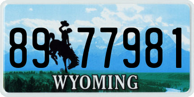 WY license plate 8977981