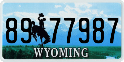 WY license plate 8977987