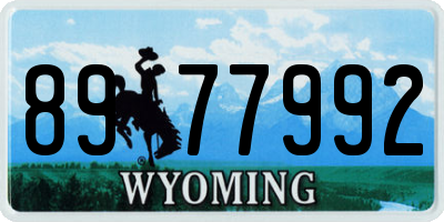 WY license plate 8977992