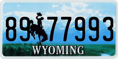 WY license plate 8977993