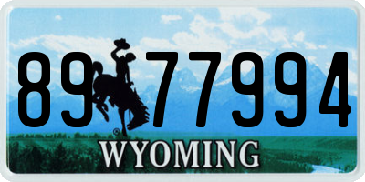 WY license plate 8977994