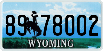 WY license plate 8978002