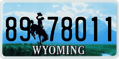 WY license plate 8978011