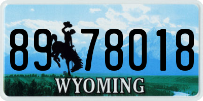 WY license plate 8978018