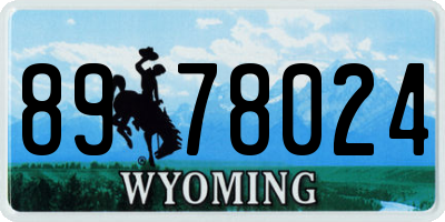 WY license plate 8978024