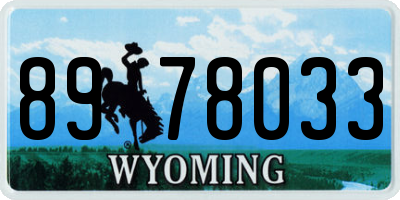 WY license plate 8978033