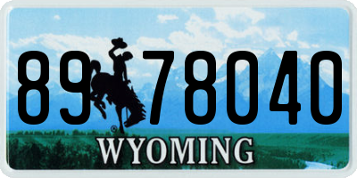 WY license plate 8978040