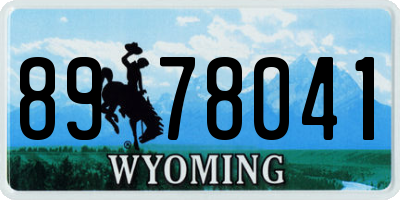 WY license plate 8978041
