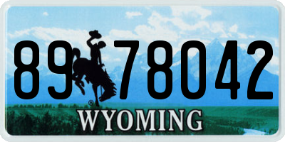 WY license plate 8978042