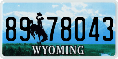 WY license plate 8978043