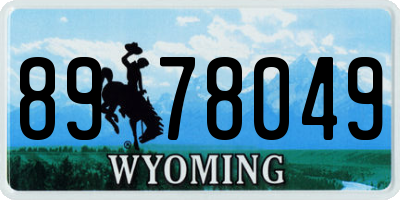 WY license plate 8978049