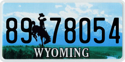 WY license plate 8978054