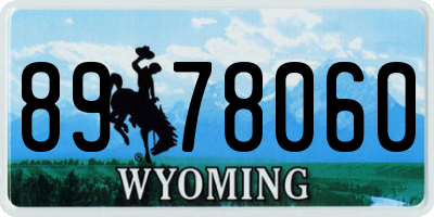 WY license plate 8978060