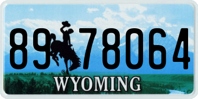WY license plate 8978064