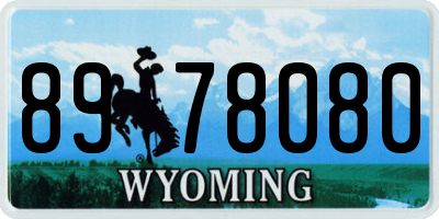 WY license plate 8978080