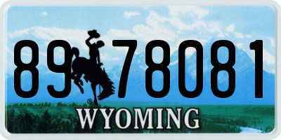 WY license plate 8978081