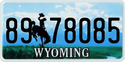 WY license plate 8978085