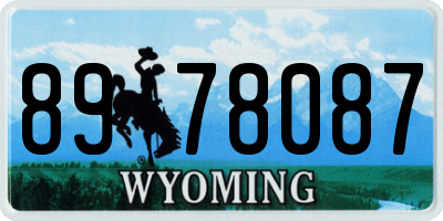 WY license plate 8978087
