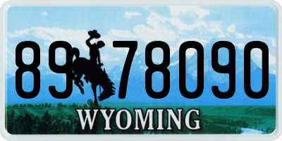 WY license plate 8978090