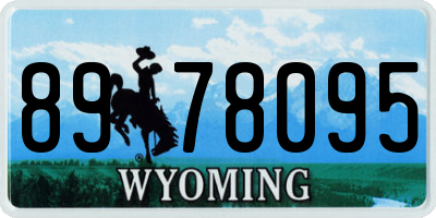 WY license plate 8978095