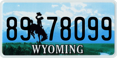 WY license plate 8978099