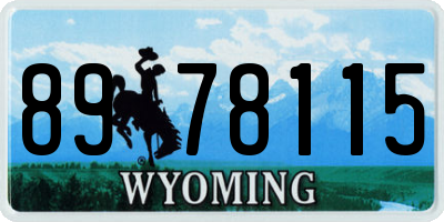 WY license plate 8978115